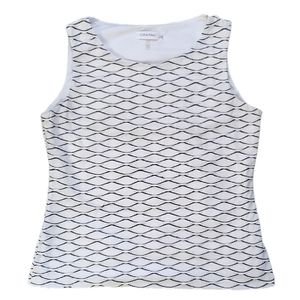 Calvin Klein Scallopped Trim Sleeveless Blouse